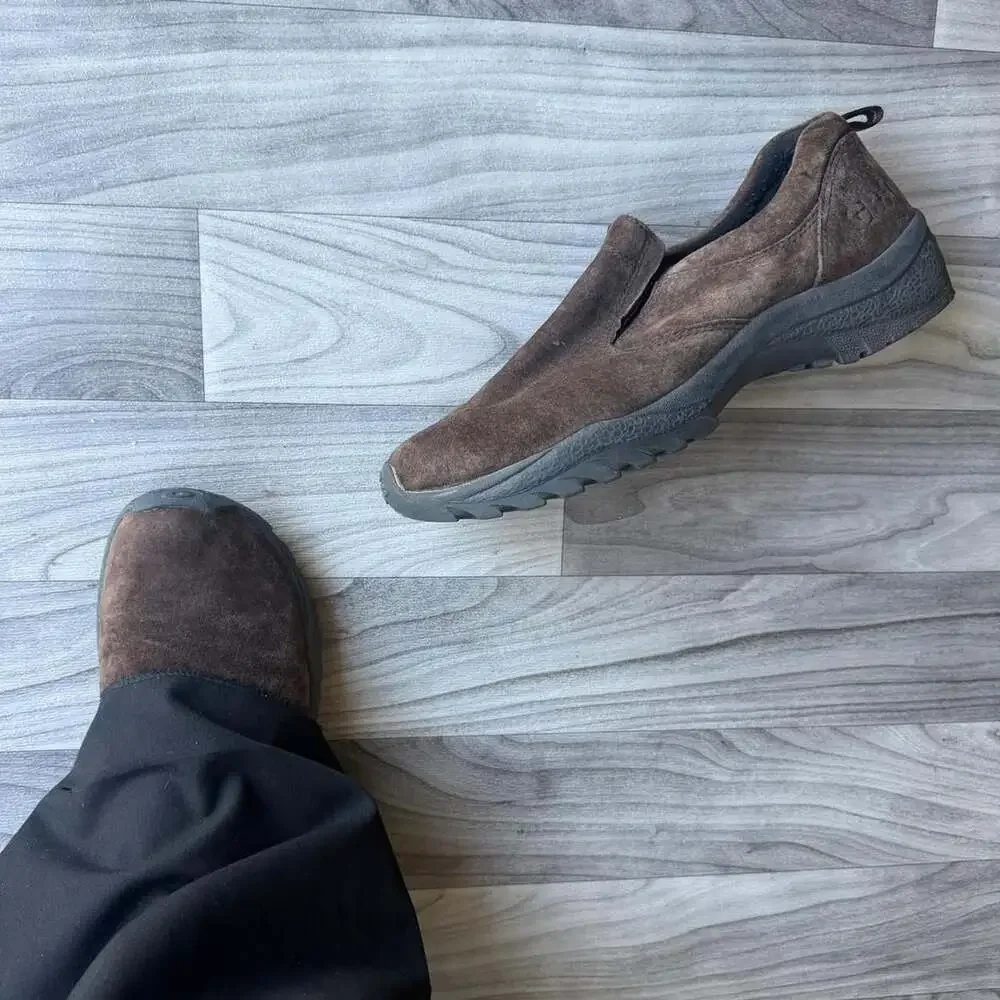 GBX Trail Low Chocolate Brown Suede Slip On Shoes